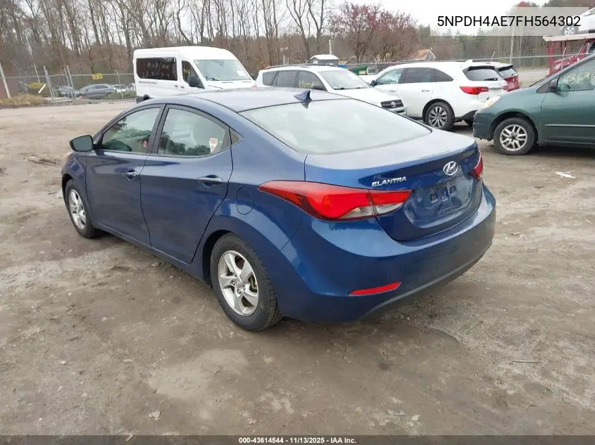 5NPDH4AE7FH564302 2015 Hyundai Elantra Se
