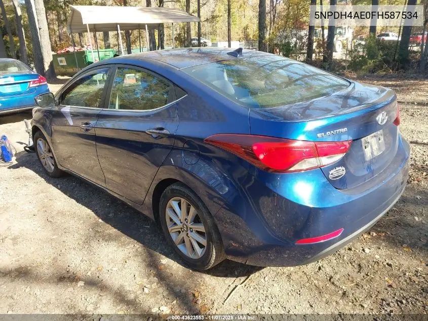5NPDH4AE0FH587534 2015 Hyundai Elantra Se
