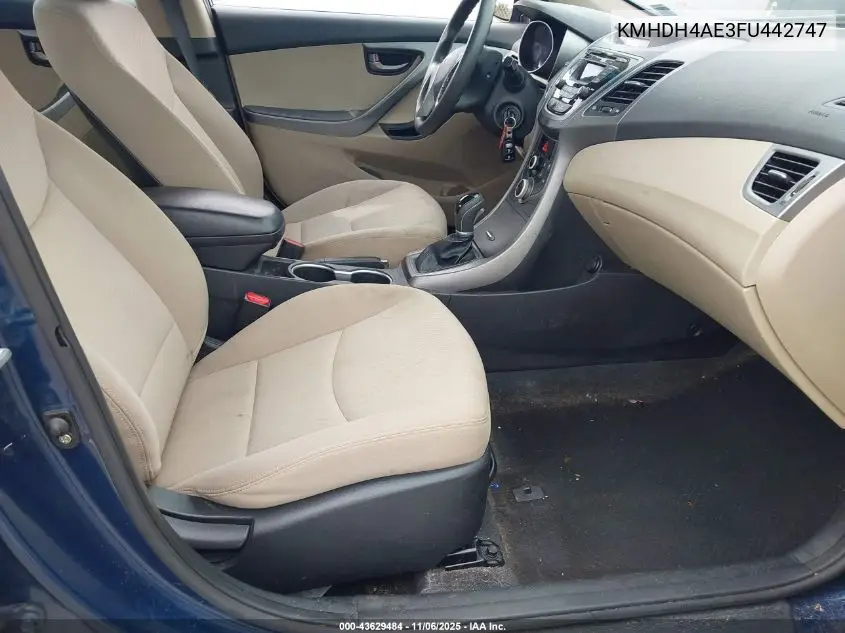 KMHDH4AE3FU442747 2015 Hyundai Elantra Se