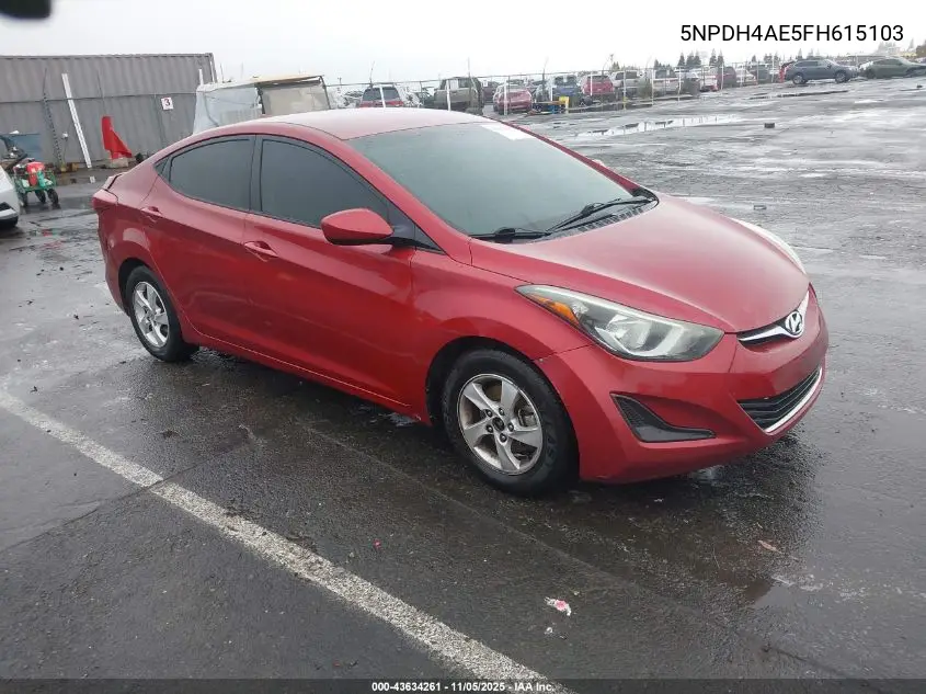 5NPDH4AE5FH615103 2015 Hyundai Elantra Se