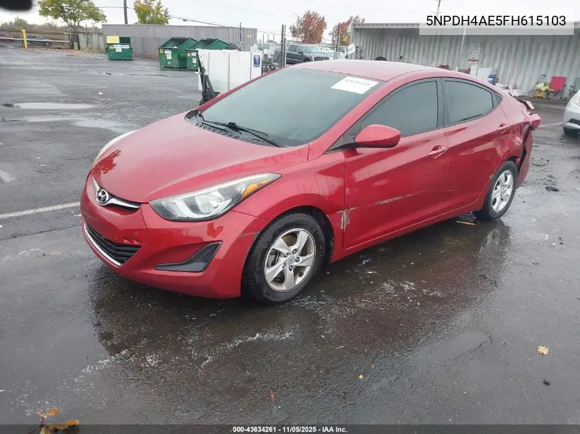 5NPDH4AE5FH615103 2015 Hyundai Elantra Se