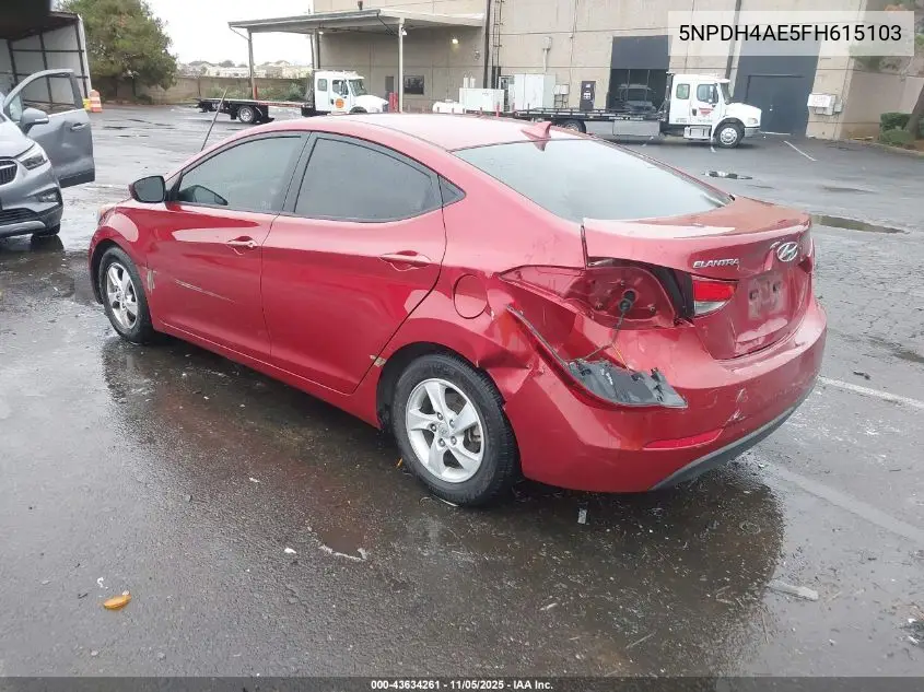 5NPDH4AE5FH615103 2015 Hyundai Elantra Se
