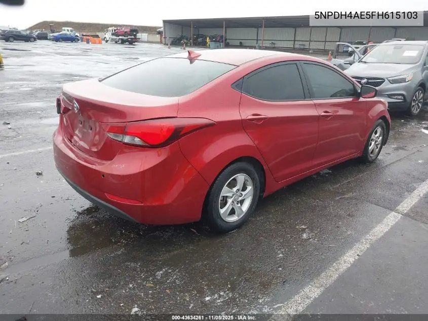 5NPDH4AE5FH615103 2015 Hyundai Elantra Se