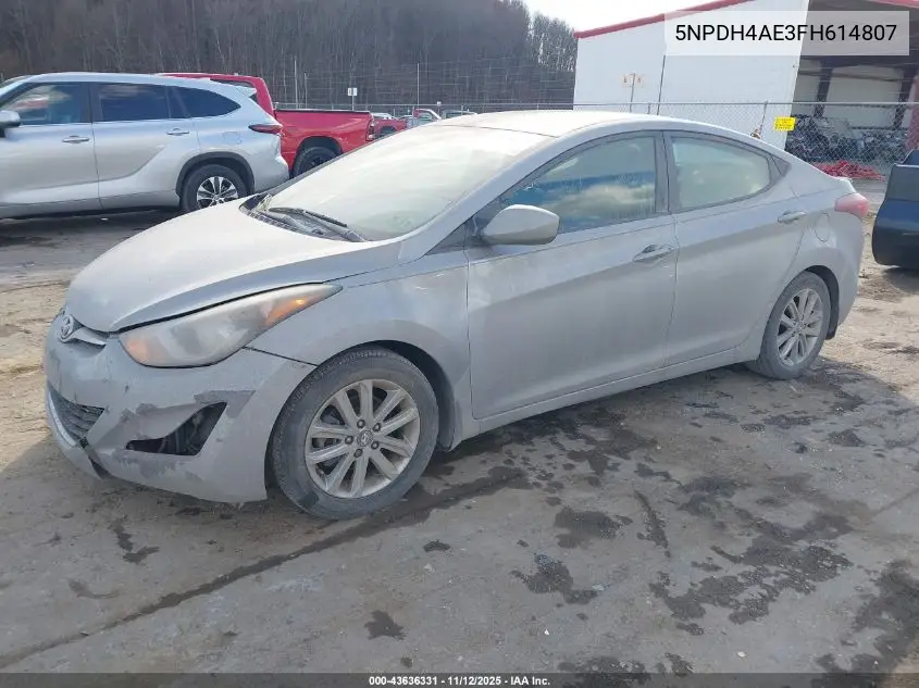 5NPDH4AE3FH614807 2015 Hyundai Elantra Se