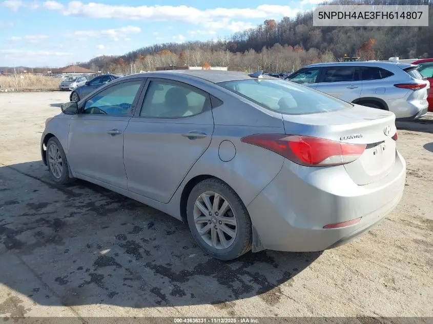 5NPDH4AE3FH614807 2015 Hyundai Elantra Se