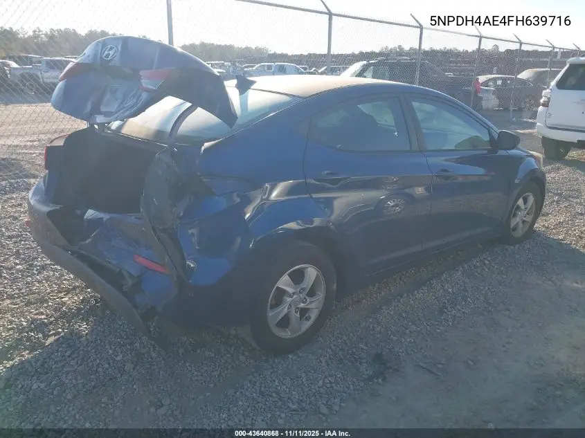 5NPDH4AE4FH639716 2015 Hyundai Elantra Se