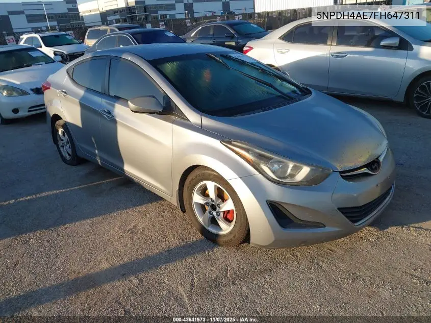 5NPDH4AE7FH647311 2015 Hyundai Elantra Se