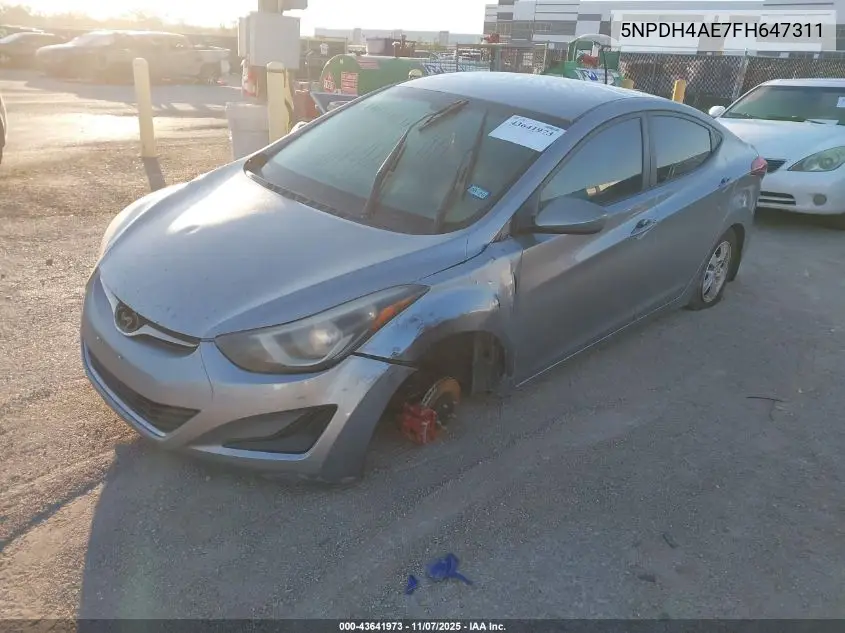 5NPDH4AE7FH647311 2015 Hyundai Elantra Se