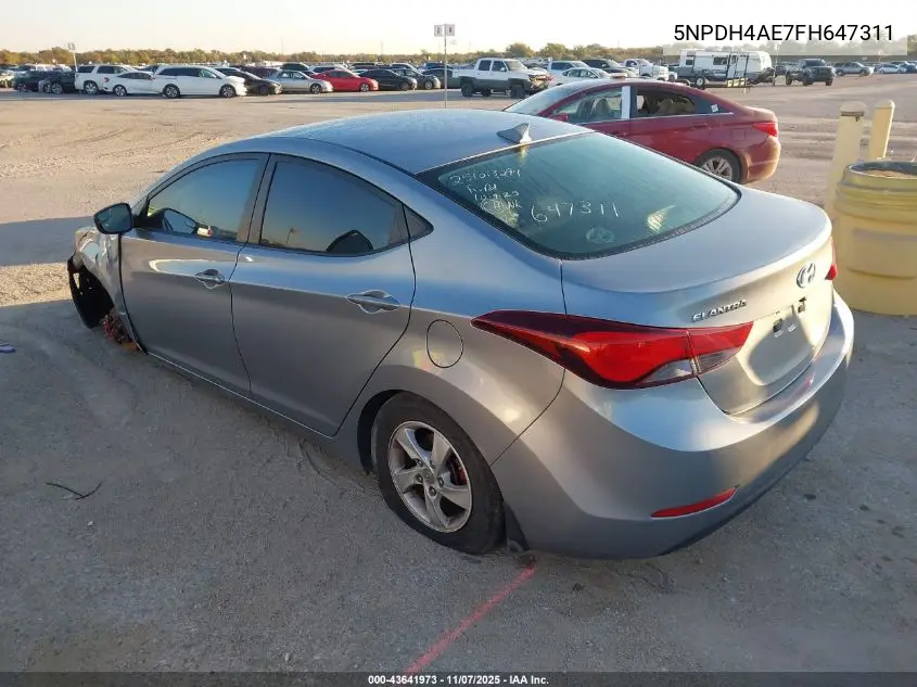 5NPDH4AE7FH647311 2015 Hyundai Elantra Se
