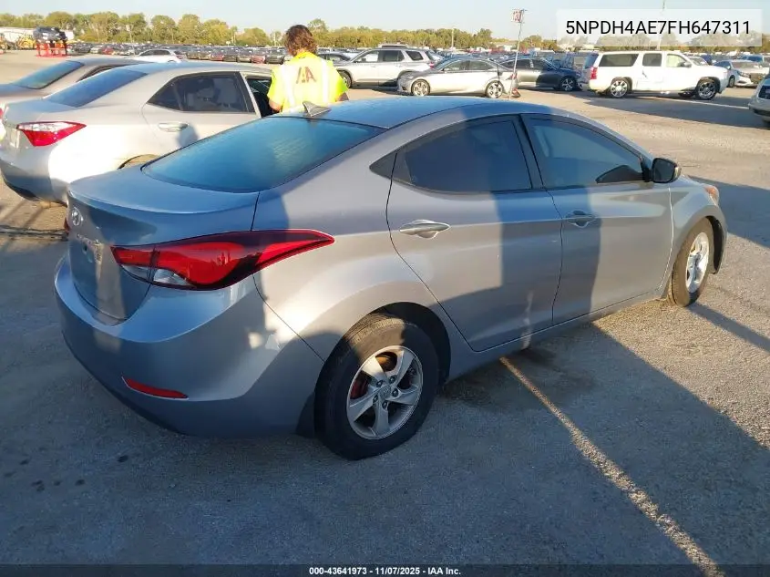 5NPDH4AE7FH647311 2015 Hyundai Elantra Se