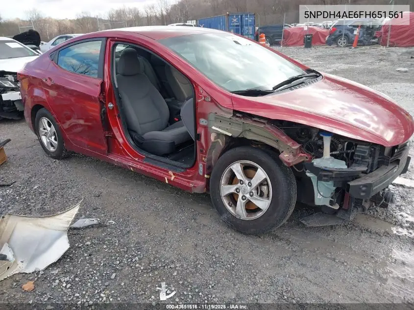 5NPDH4AE6FH651561 2015 Hyundai Elantra Se
