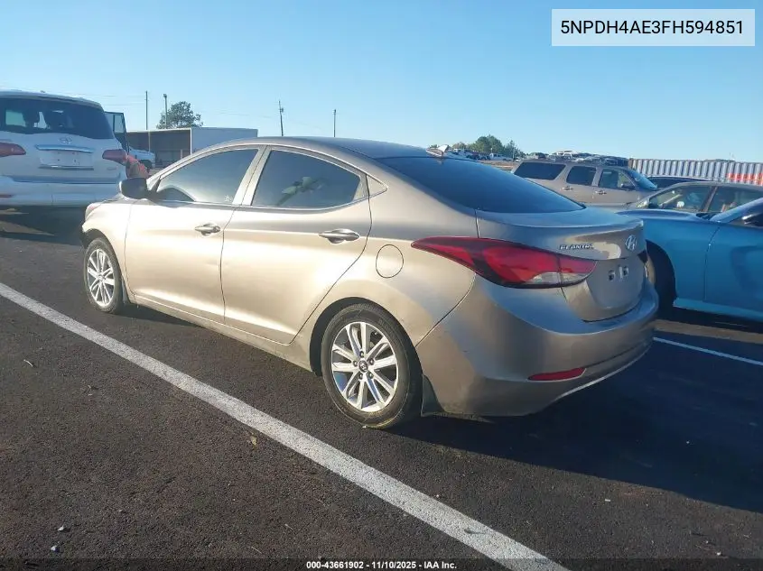5NPDH4AE3FH594851 2015 Hyundai Elantra Se