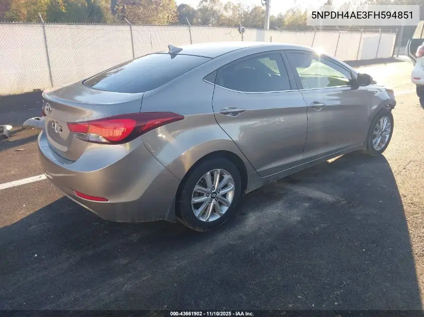 5NPDH4AE3FH594851 2015 Hyundai Elantra Se