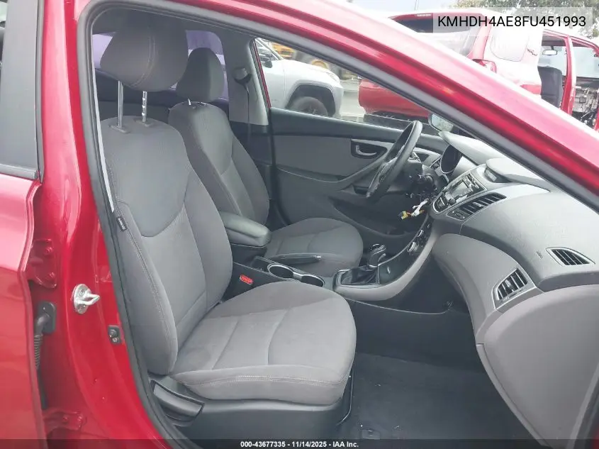 KMHDH4AE8FU451993 2015 Hyundai Elantra Se