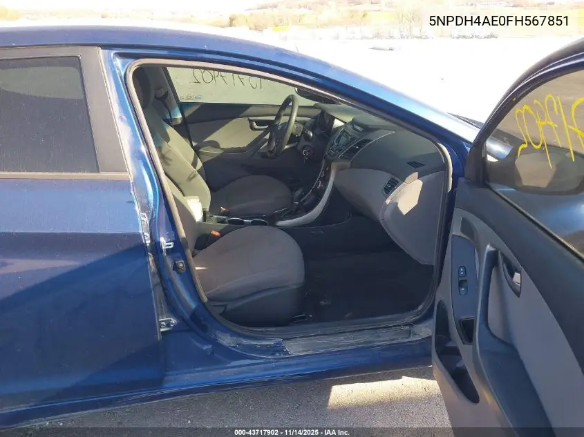 5NPDH4AE0FH567851 2015 Hyundai Elantra Se