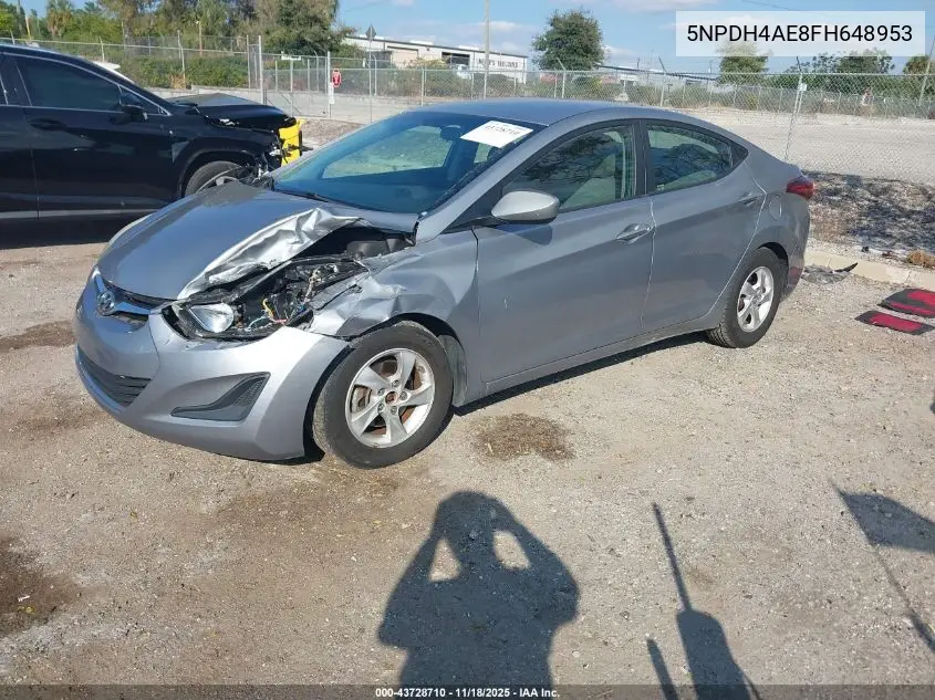 5NPDH4AE8FH648953 2015 Hyundai Elantra Se