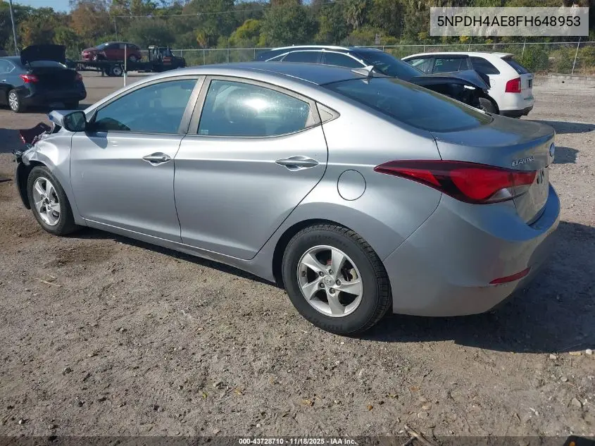 5NPDH4AE8FH648953 2015 Hyundai Elantra Se