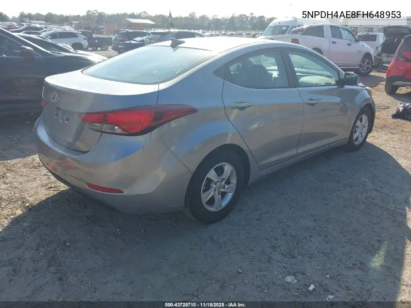 5NPDH4AE8FH648953 2015 Hyundai Elantra Se