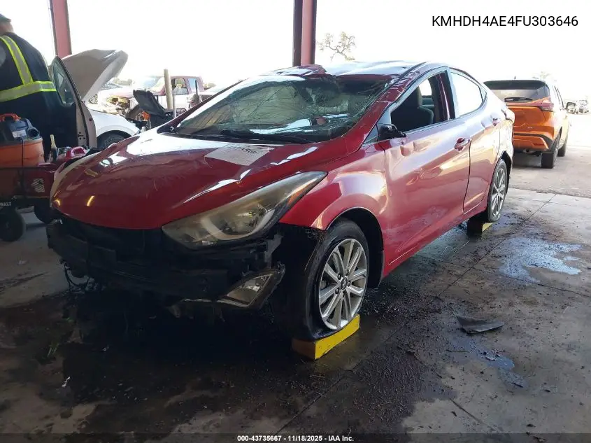 KMHDH4AE4FU303646 2015 Hyundai Elantra Se