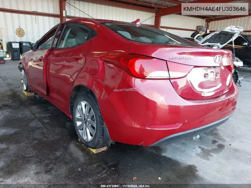 KMHDH4AE4FU303646 2015 Hyundai Elantra Se