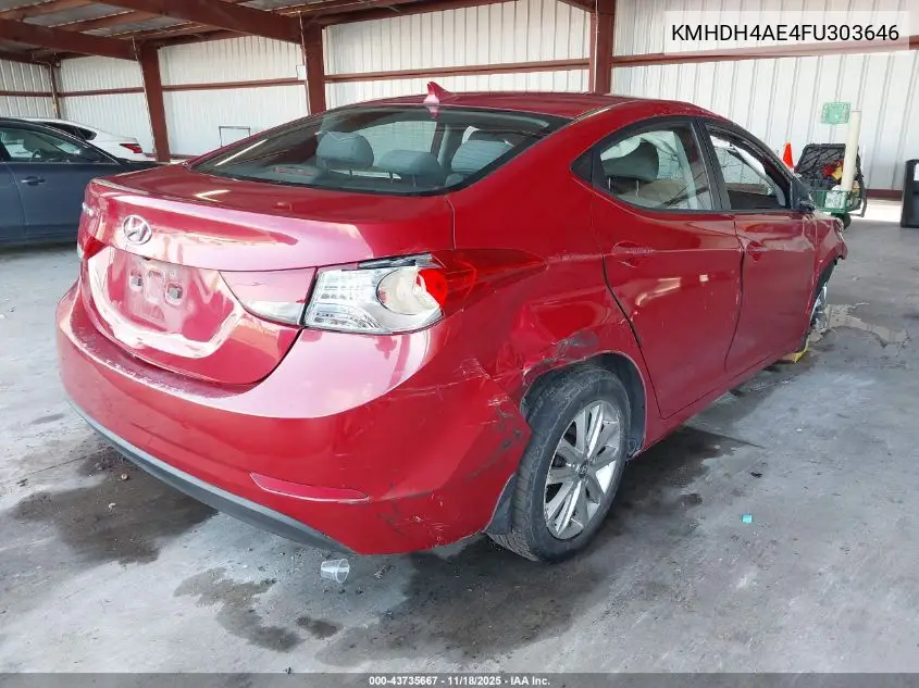 KMHDH4AE4FU303646 2015 Hyundai Elantra Se