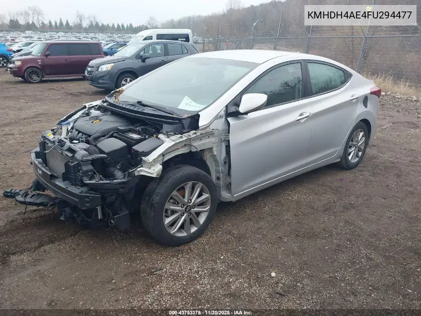 KMHDH4AE4FU294477 2015 Hyundai Elantra Se