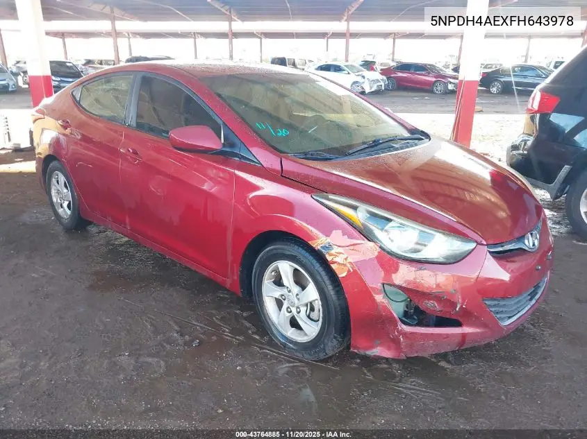 5NPDH4AEXFH643978 2015 Hyundai Elantra Se