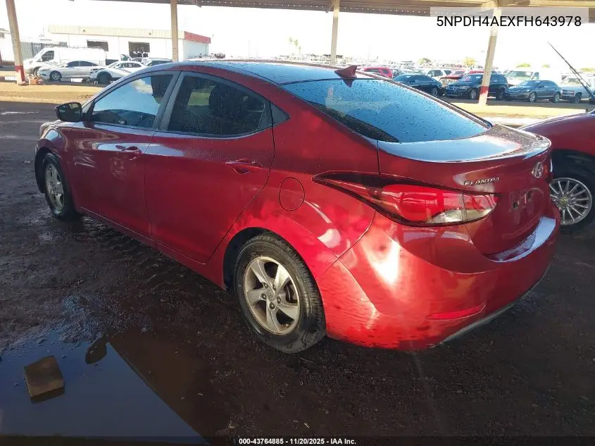 5NPDH4AEXFH643978 2015 Hyundai Elantra Se