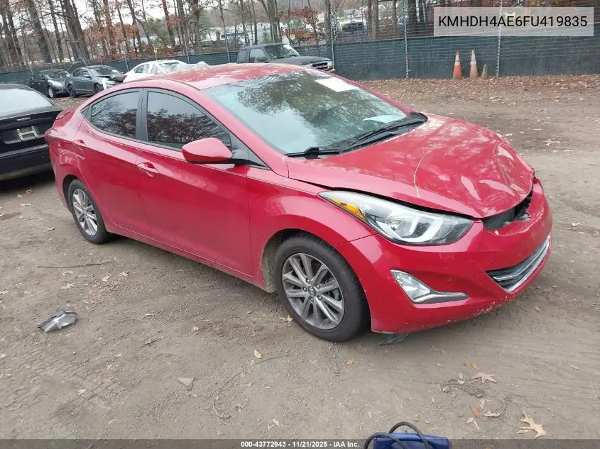 KMHDH4AE6FU419835 2015 Hyundai Elantra Se