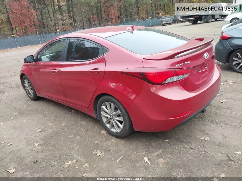 KMHDH4AE6FU419835 2015 Hyundai Elantra Se