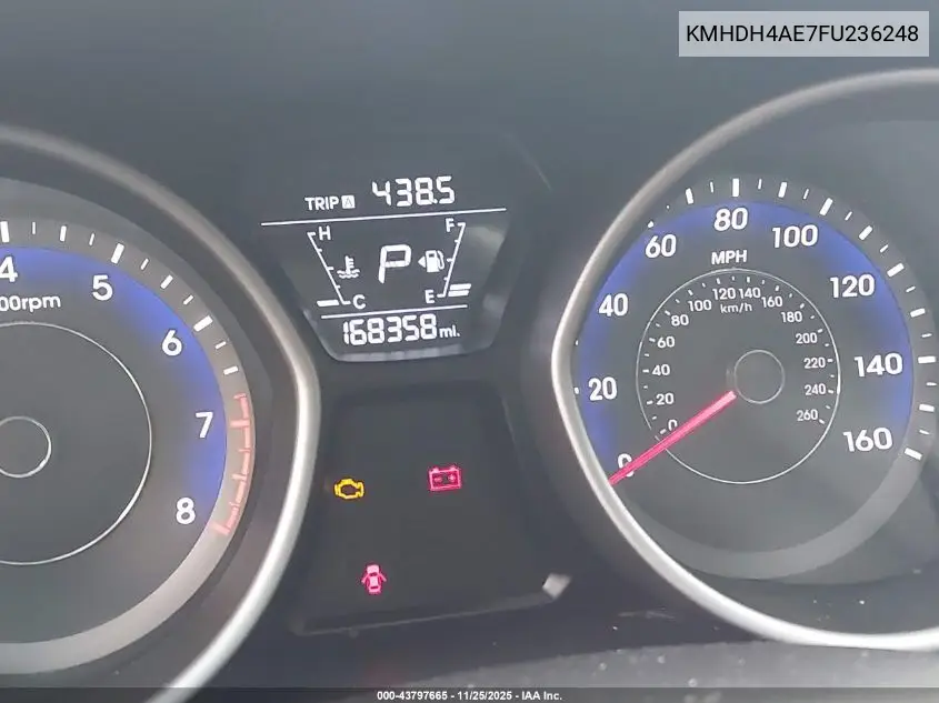 KMHDH4AE7FU236248 2015 Hyundai Elantra Se