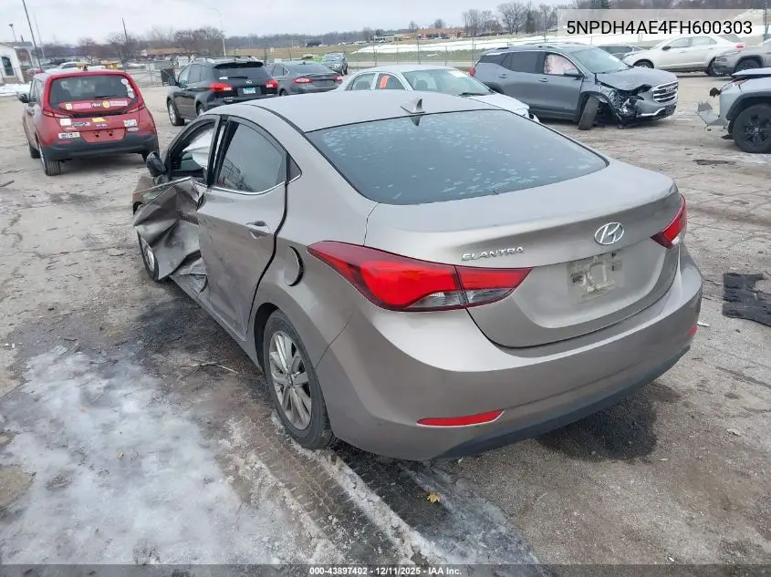 5NPDH4AE4FH600303 2015 Hyundai Elantra Se