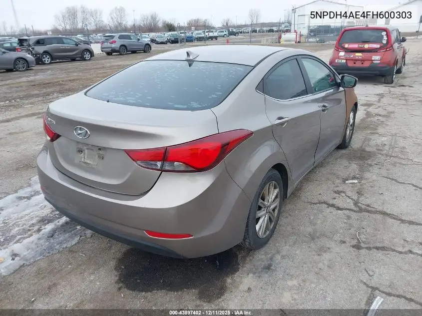 5NPDH4AE4FH600303 2015 Hyundai Elantra Se