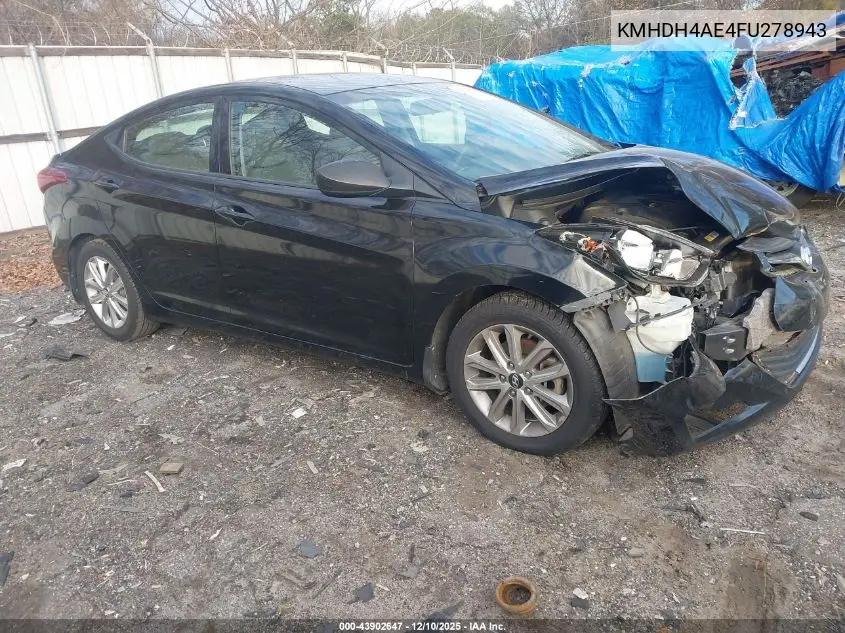 KMHDH4AE4FU278943 2015 Hyundai Elantra Se
