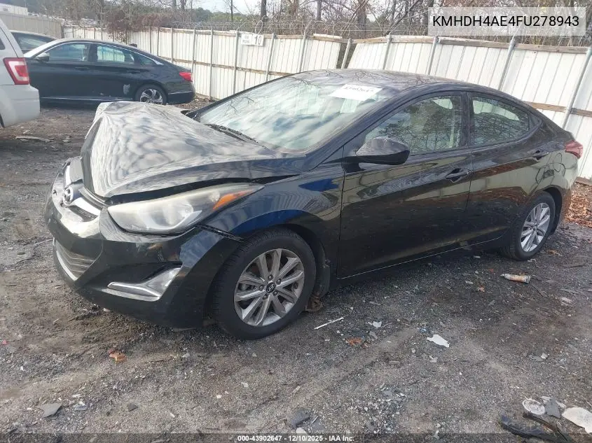 KMHDH4AE4FU278943 2015 Hyundai Elantra Se