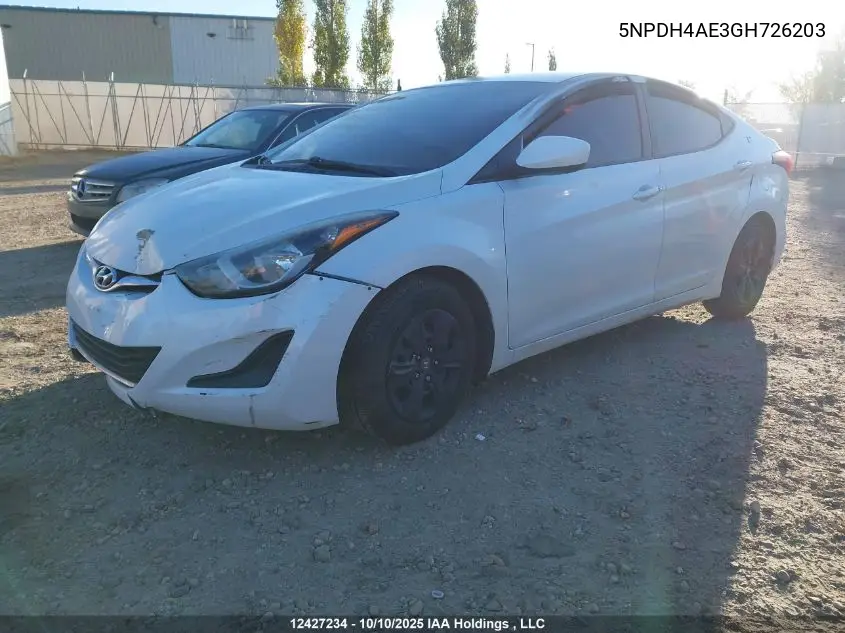 5NPDH4AE3GH726203 2016 Hyundai Elantra L+