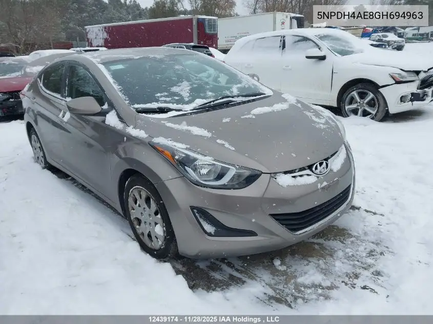 5NPDH4AE8GH694963 2016 Hyundai Elantra Gl