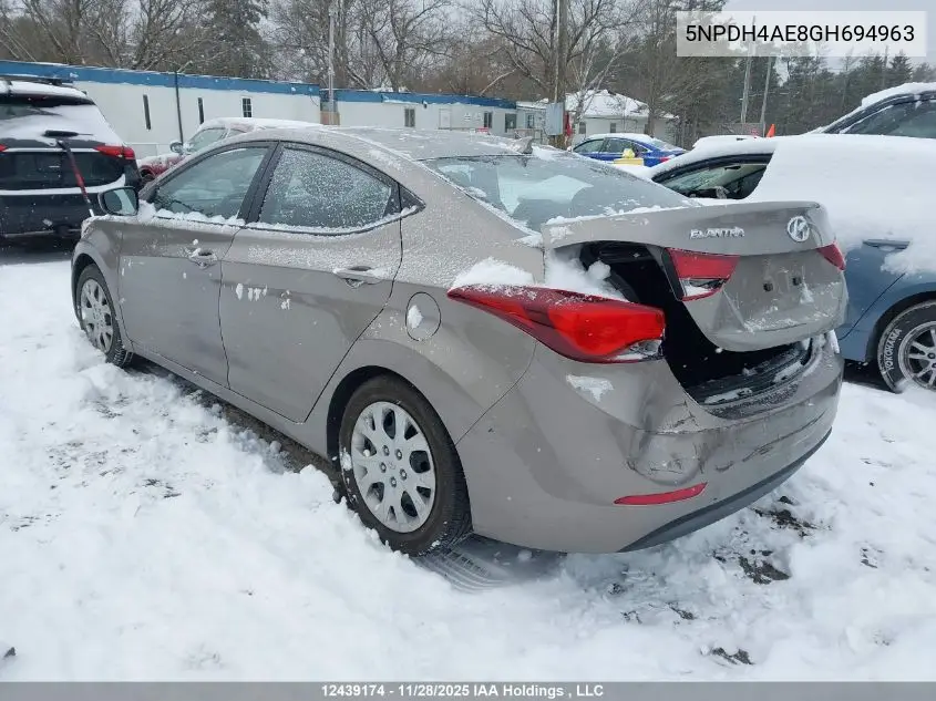 5NPDH4AE8GH694963 2016 Hyundai Elantra Gl