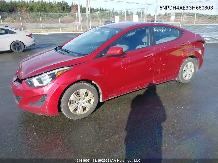 5NPDH4AE3GH660803 2016 Hyundai Elantra L