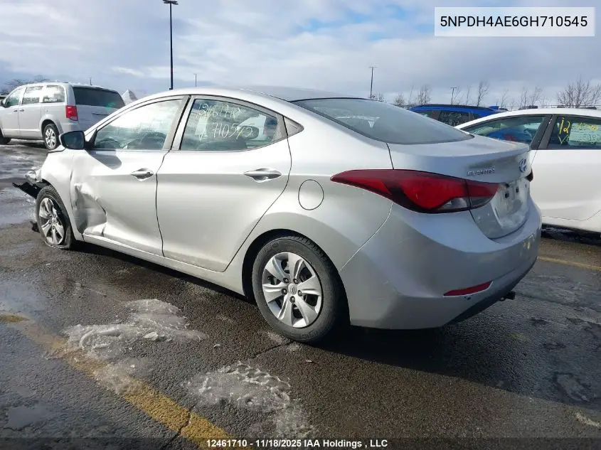 5NPDH4AE6GH710545 2016 Hyundai Elantra L