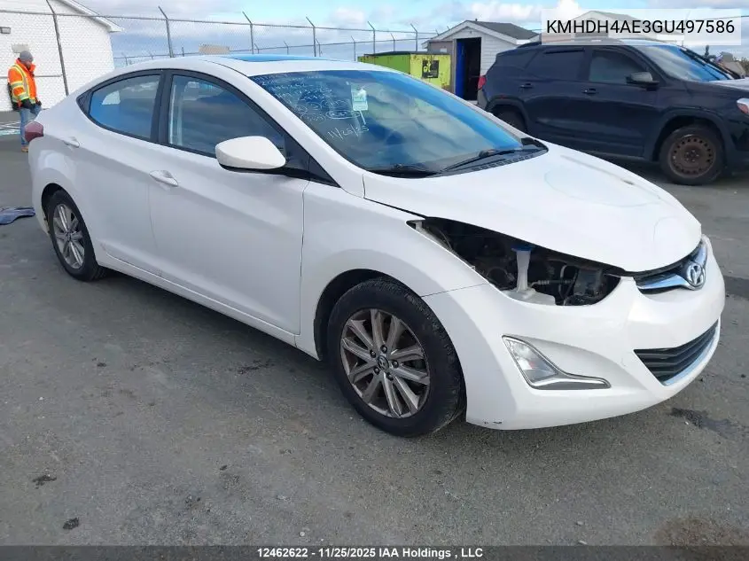 KMHDH4AE3GU497586 2016 Hyundai Elantra Sport Appearance