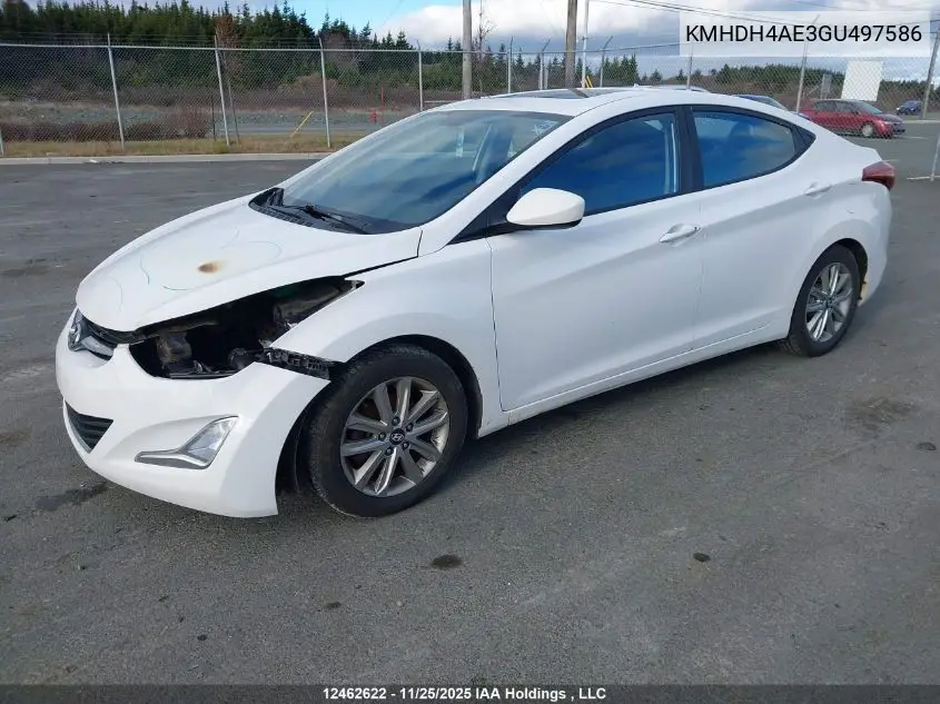 KMHDH4AE3GU497586 2016 Hyundai Elantra Sport Appearance
