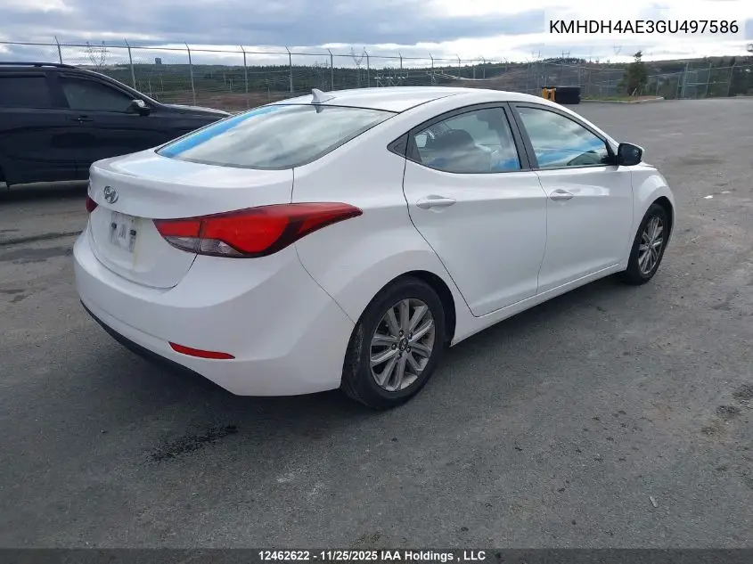 KMHDH4AE3GU497586 2016 Hyundai Elantra Sport Appearance