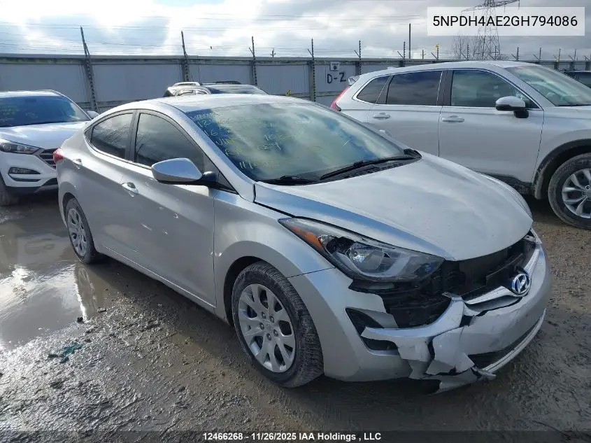 5NPDH4AE2GH794086 2016 Hyundai Elantra Gl
