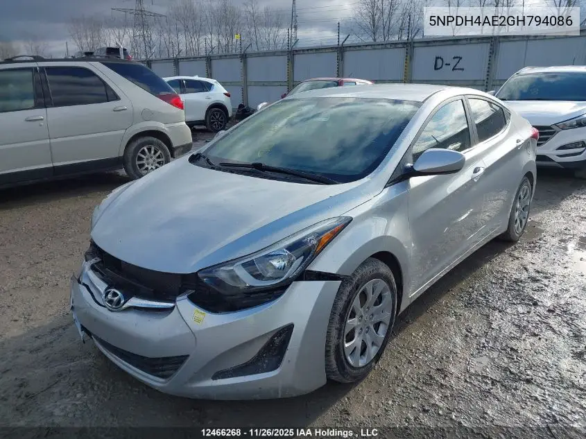 5NPDH4AE2GH794086 2016 Hyundai Elantra Gl