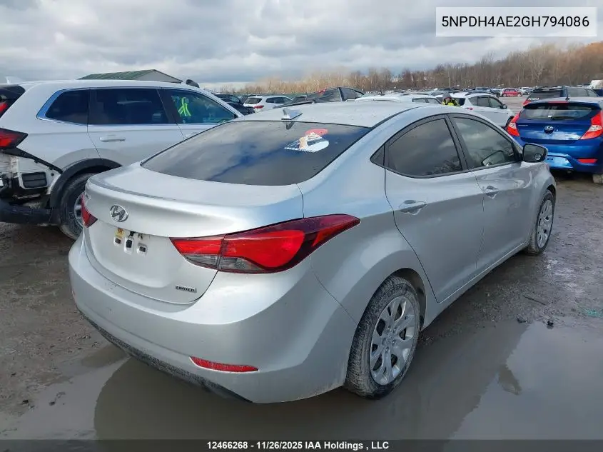 5NPDH4AE2GH794086 2016 Hyundai Elantra Gl