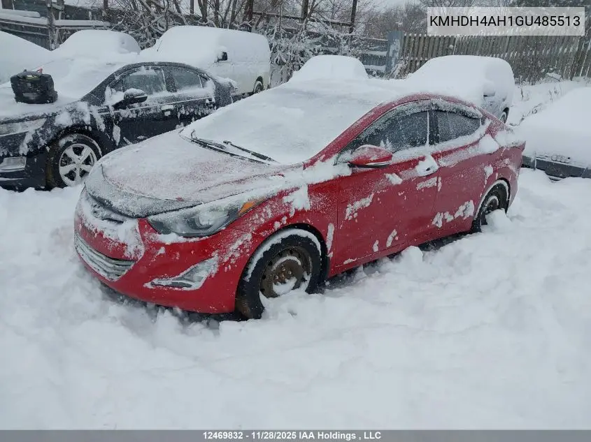 KMHDH4AH1GU485513 2016 Hyundai Elantra Se/Sport/Limited