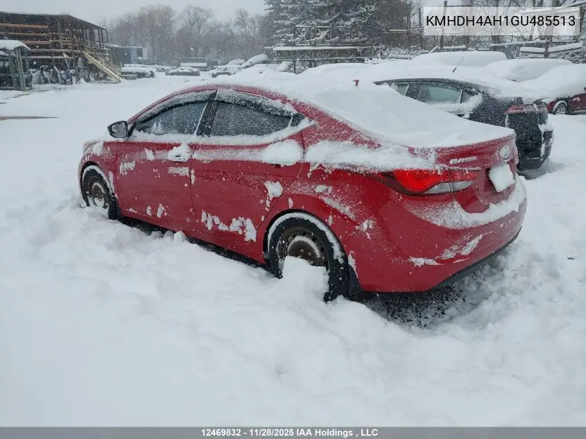 KMHDH4AH1GU485513 2016 Hyundai Elantra Se/Sport/Limited