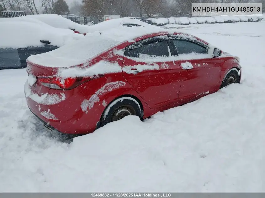 KMHDH4AH1GU485513 2016 Hyundai Elantra Se/Sport/Limited