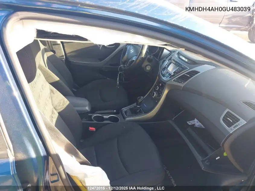 KMHDH4AH0GU483039 2016 Hyundai Elantra Se/Sport/Limited